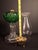 Antique Victorian Emerald Green Glass Kerosene Lamp Clear Star Base Scovill Queen Anne For Sale - Image 16 of 18
