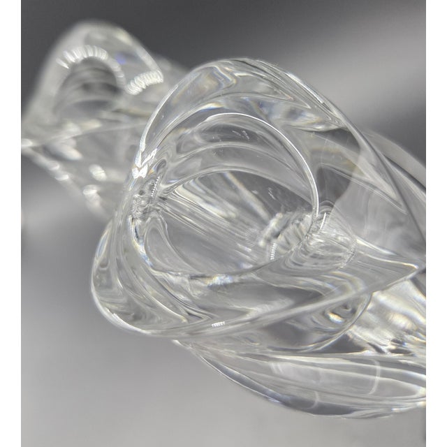 Glass Pair of Late 20th Century Lenox Artic Bloom Crystal Candlesticks For Sale - Image 7 of 18