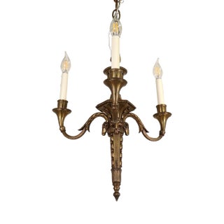 19th Century French Louis XVI Style Neoclassical Bronze Flambeau Chandelier For Sale