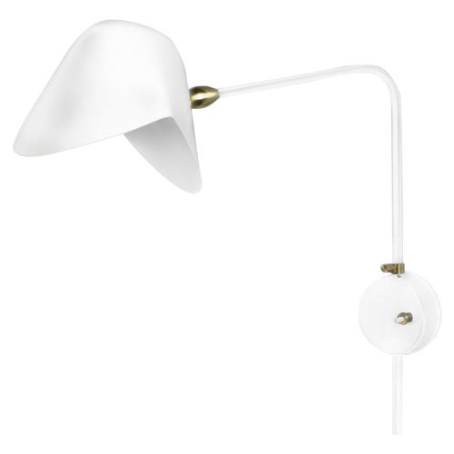 Black Mid-Century Modern White Anthony Wall Lamp with Round Fixation Box by Serge Mouille For Sale - Image 8 of 8