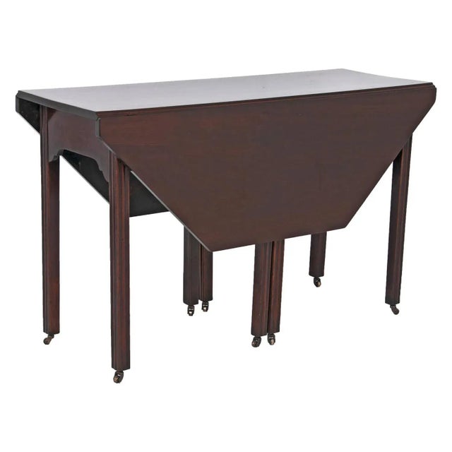 19th Century English Mahogany Octagonal Drop Leaf Table For Sale - Image 11 of 11