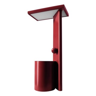 Polyshape Red Aluminium Table Lamp by Ferrerol Babin for Cassina For Sale