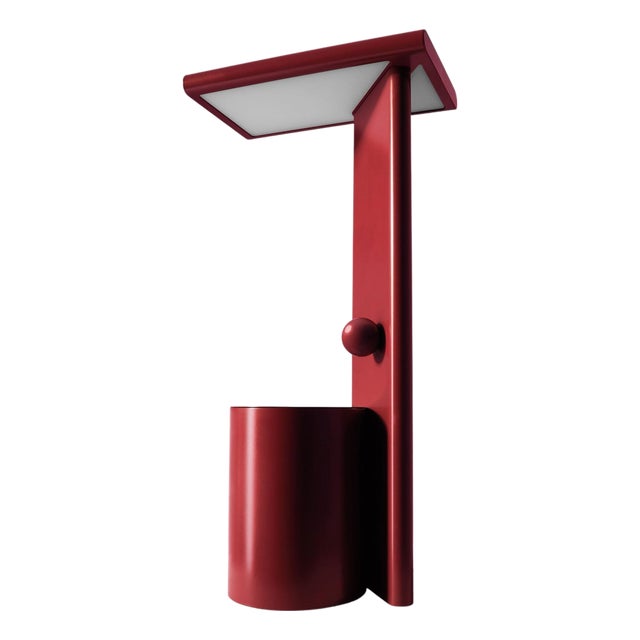 Polyshape Red Aluminium Table Lamp by Ferrerol Babin for Cassina For Sale