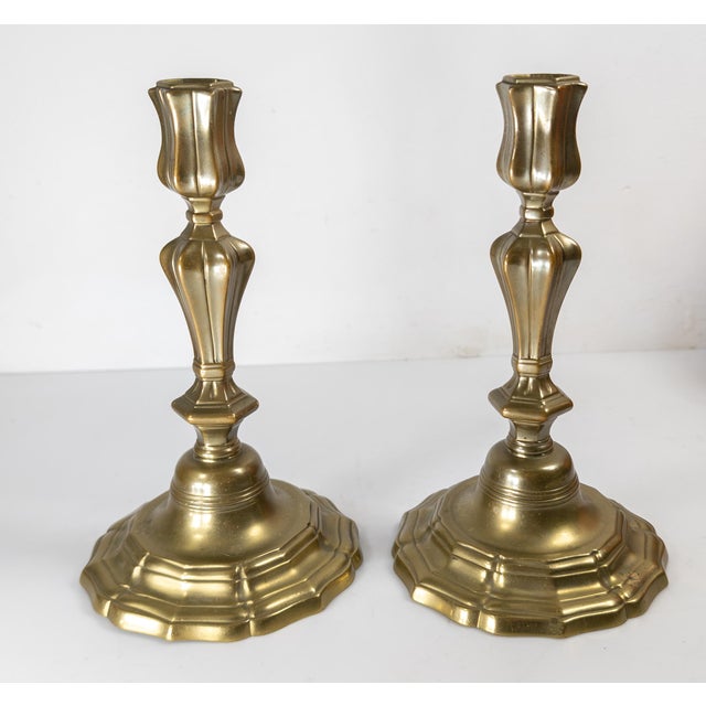 18th Century Pair of French Rococo Bronze Candlestick Candle Holders For Sale In New York - Image 6 of 15