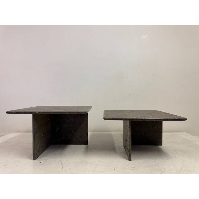Fossil Stone Nesting Coffee Tables, 1980s, Set of 2 For Sale - Image 17 of 18