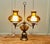 Antique Style Amber Oil Lamp, Twin Brass Table Lamp, This is a large piece, it has been copied from the design of an old...