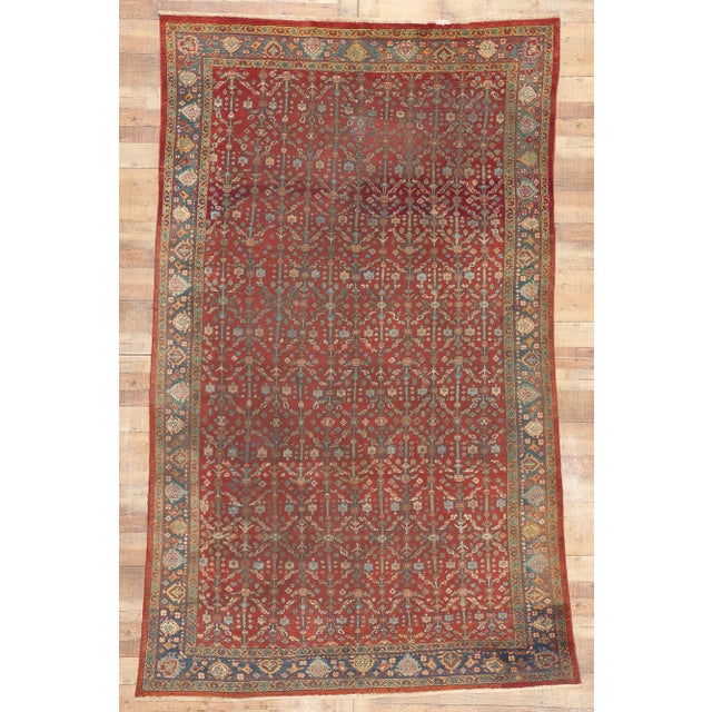 Early 20th Century Antique-Worn Persian Mahal Rug - 07'00 X 11'00 For Sale - Image 9 of 9