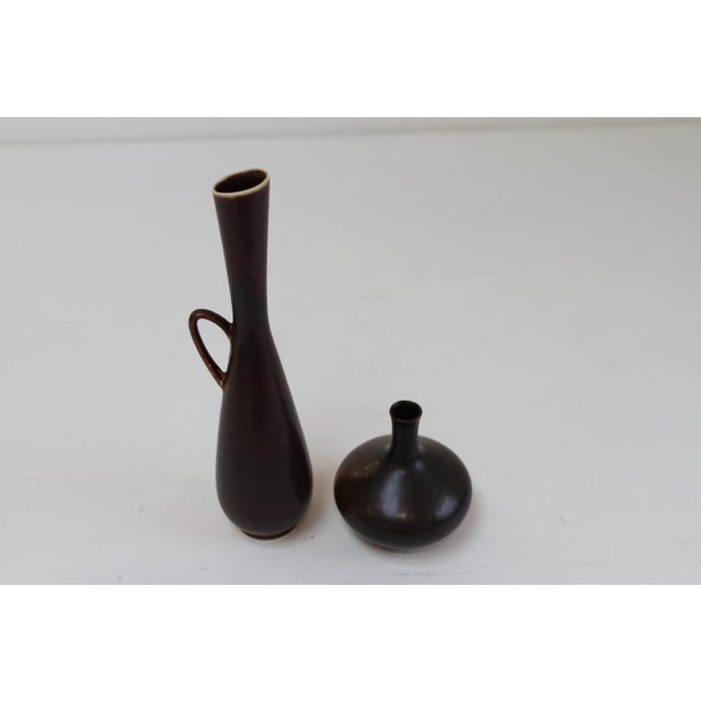 Ceramic Stoneware Vases by Carl-Harry Stålhane for Rörstrand, Sweden, 1950s, Set of 2 For Sale - Image 7 of 16