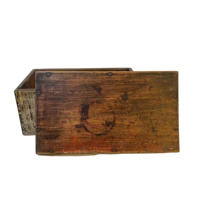 Wood Hand-Decorated Wooden Box, 19th Century For Sale - Image 7 of 9