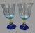 Contemporary Anthropologie Cobalt & Sky Blue Chartreuse Green Art Glass Water Goblets- Set of 3 For Sale - Image 3 of 5