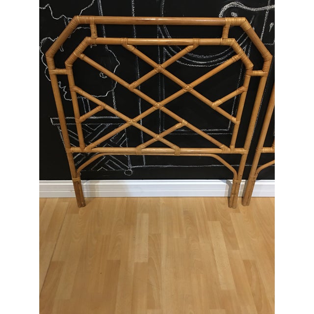 Chippendale Rattan Bamboo Headboards a Pair Chairish