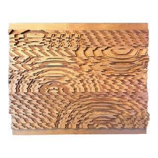 Rare 3d Vintage 1978 Movable Wall Wood Art Sculpture Panel (Signed by Artist) For Sale