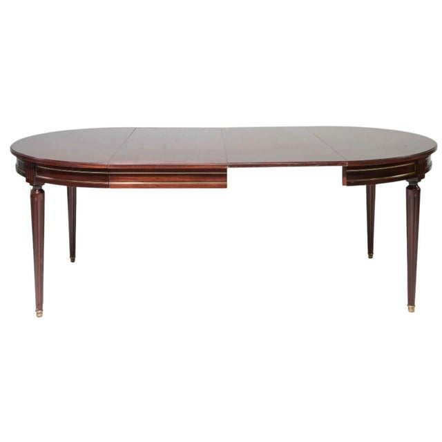 French Louis XVI Style Mahogany Extension Dining Table With Two Leaves, C. 1930s For Sale - Image 4 of 5