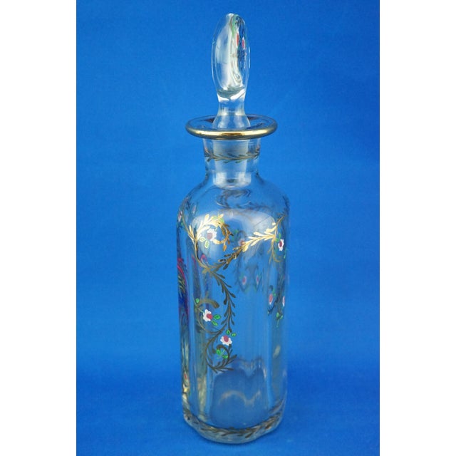 Antique Crystal Decanter Bottle with Gold Decorations by Ludwig Moser, 1890s For Sale - Image 3 of 18