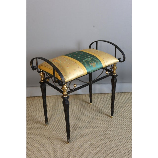 Black Wrought Iron Bench, 1990s For Sale - Image 8 of 8