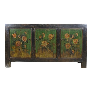 Vintage Hand Painted Buffet Sideboard For Sale
