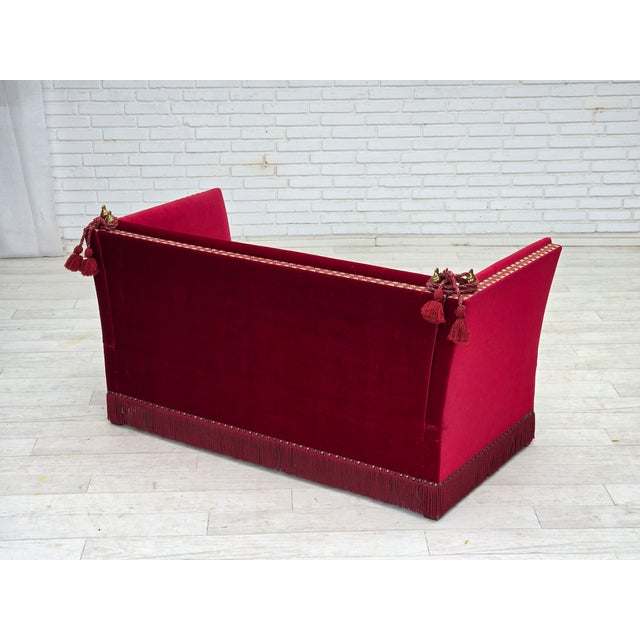 Spanish Sofa in Velour with Ash Legs, Denmark, 1970s For Sale - Image 12 of 18