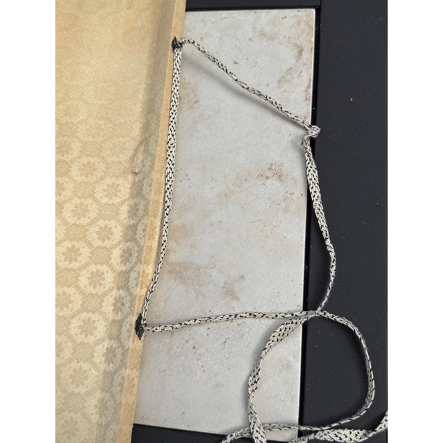 Mid 20th Century Vintage Chinese Landscape Hanging Scroll With Gold Brocade For Sale - Image 5 of 16