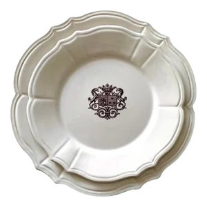 Rare Niderviller Faience Plates – French Elegance & Heritage French Faience Niderviller France Dinner Service Coat of Arms - 20 Pieces