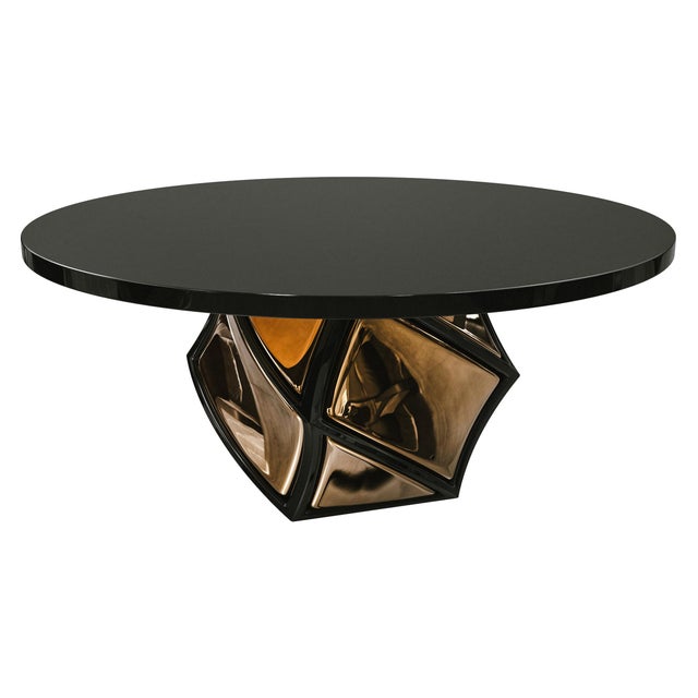 Bronze "Manchot" Round Table With Stainless Steel, Bronze, Handmade For Sale - Image 8 of 9