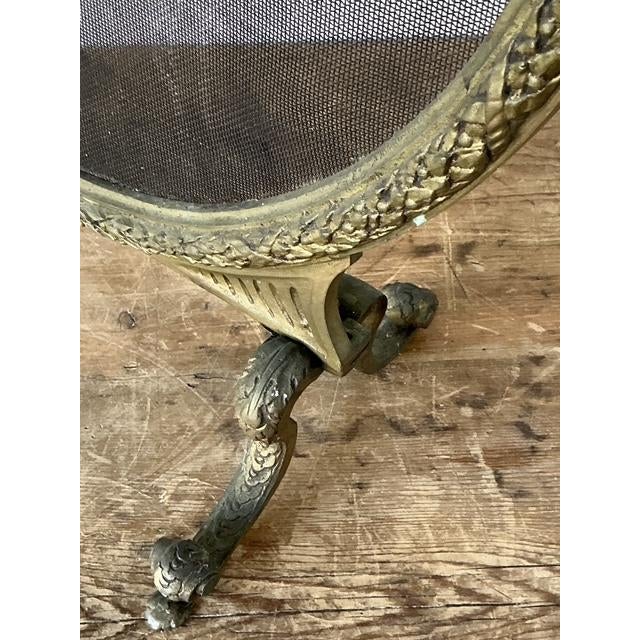 Vintage Baroque Gilt Tipped Fire Screen For Sale In West Palm - Image 6 of 9