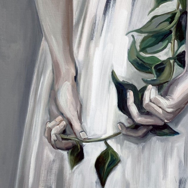 Early 21st Century Justyna Kuklo, Girl with Twig, 2019, Oil Painting on Canvas, Framed For Sale - Image 5 of 7
