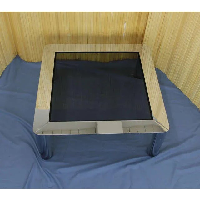 Mid-Century Modern Chrome and Smoked Glass Coffee Table For Sale - Image 4 of 10