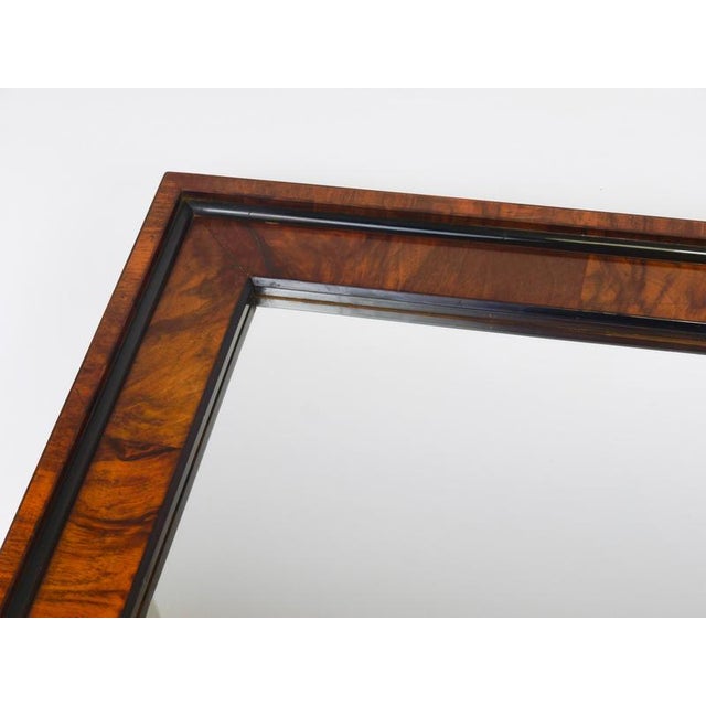 Antique Biedermeier Square Walnut Wall Mirror, Vienna, 1850s For Sale - Image 10 of 18