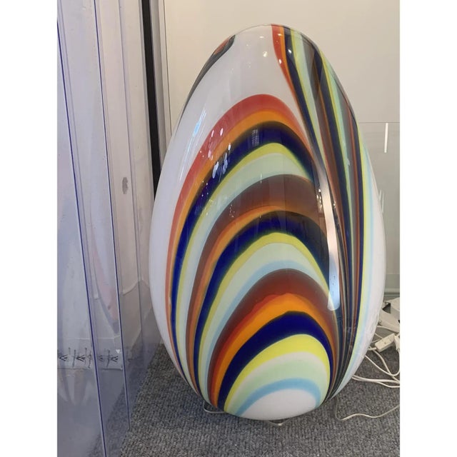 White Egg Lamp with Multicolored Reeds by Simoeng For Sale - Image 4 of 11