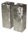 Two Heavy Gauge Stainless Steel Candleholders For Sale