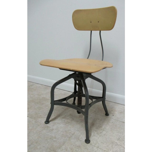 Vintage Toledo Drafting Industrial Small Counter Swivel Bar Stool Chair AAA For Sale In Philadelphia - Image 6 of 12