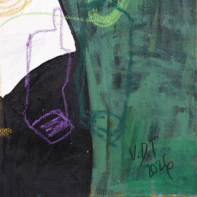 Crazy Apartment - Abstract Figurative Cubist Portrait Still Life Painting by Valerie Etitinwo For Sale - Image 4 of 12