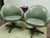 1970s Custom Midcentury Avocado Green Vinyl Chairs - a Pair For Sale - Image 6 of 8