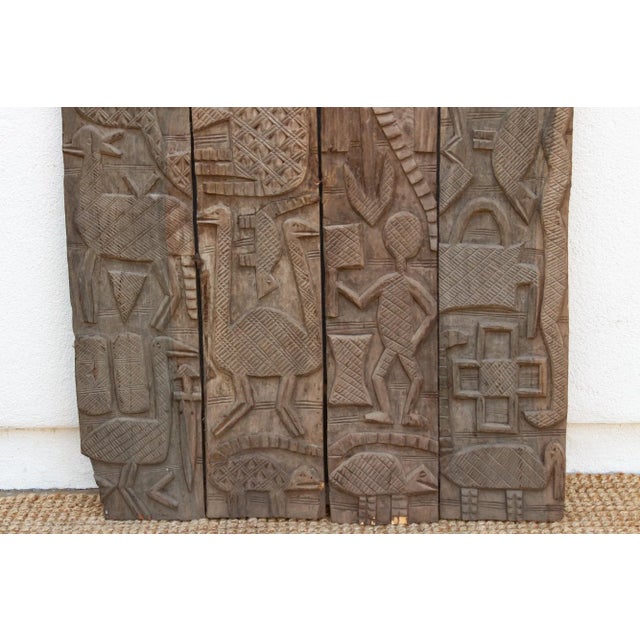 Large Beautifully Carved Nupe Door For Sale - Image 10 of 12