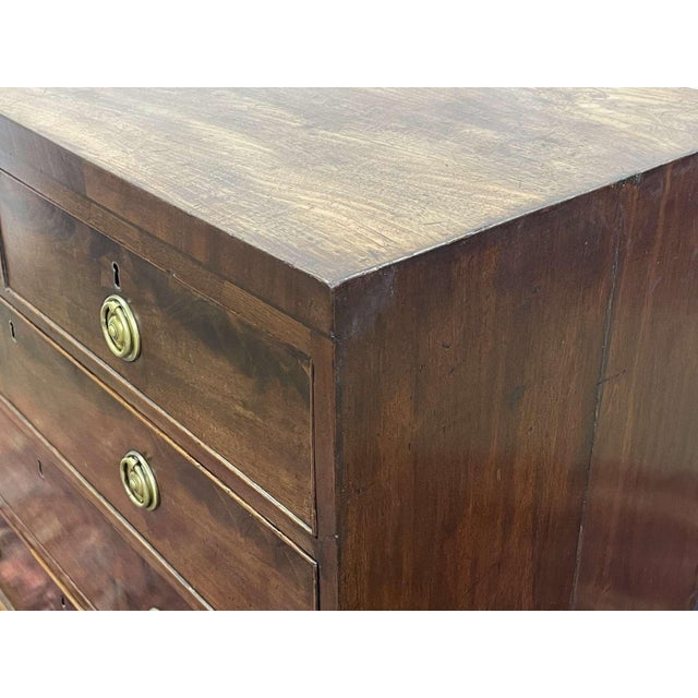 Brown Antique English Mahogany Chest of Drawers, 1800s For Sale - Image 8 of 18
