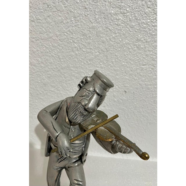 Frank Meisler, Rare Vintage Israeli Judaica Rabbi Klezmer Violinist Sculpture Frank Meisler Art For Sale - Image 10 of 11