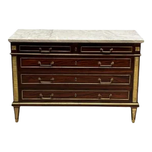 Russian Neoclassical, Louis Xvi, Commode, Mahogany, Bronze, Marble, France, 19th C
