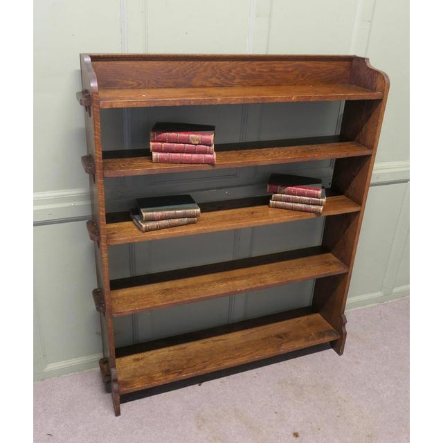 Arts and Crafts Oak Open Front Bookcase, 1880 For Sale - Image 3 of 6