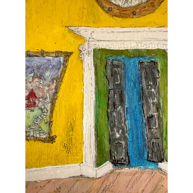 2020s Whimsical Yellow Interior Painting For Sale - Image 5 of 9