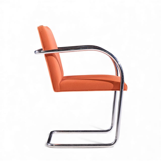 Metal Mies Van Der Rohe for Knoll Brno Mid Century Tubular Cantilever Chrome Dining Chairs - Set of 8 For Sale - Image 7 of 10