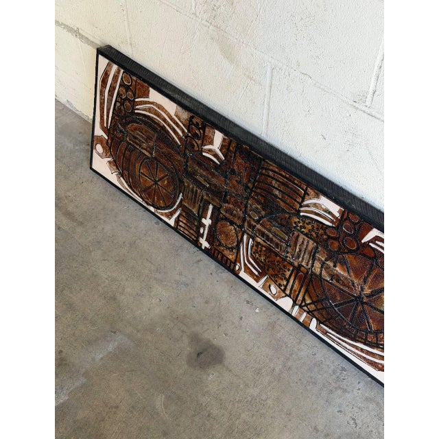 Vintage Danish Modern Abstract Wall Art Panel Signed Brutalist Style Artwork For Sale - Image 9 of 9