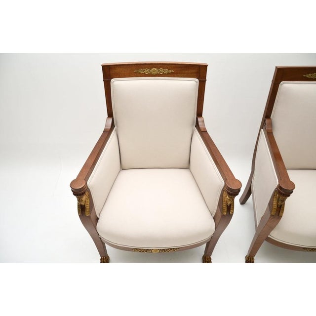 Late 19th Century Antique Neo-Classical Swedish Armchairs, 1890s, Set of 2 For Sale - Image 5 of 10