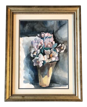 Vintage Original Floral Still Life Watercolor 1980’s Framed