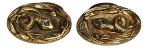 The Hawlings: Men's Yellow Gold and Gold Filled Serpent Cuff Links, 2 Pieces