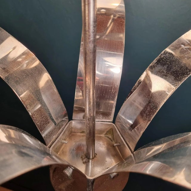 Mid-Century Metal Opaline Glass Pendant Light, Italy, 1960s For Sale - Image 10 of 11