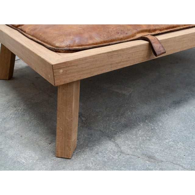 Vintage Daybed in Leather and Oak, 1950s For Sale - Image 9 of 11