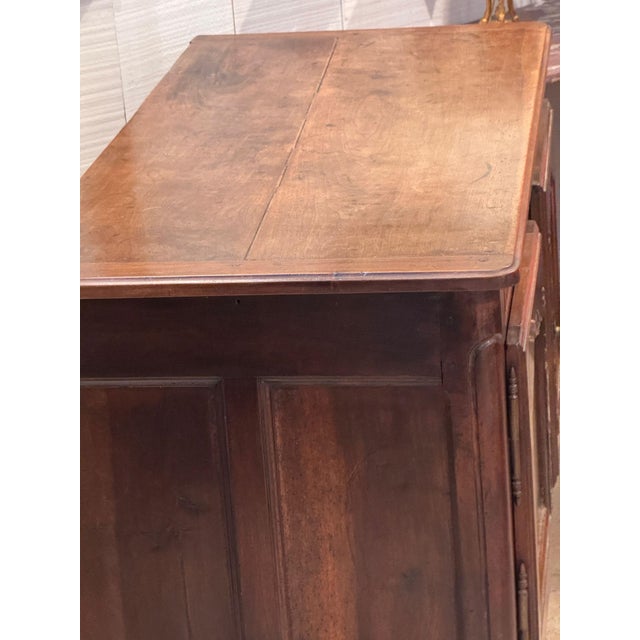 18th Century French Walnut Buffet With Carved Urn of Flowers For Sale - Image 12 of 13