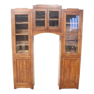 Rustic Fir Arched Bookcase, 1920s For Sale