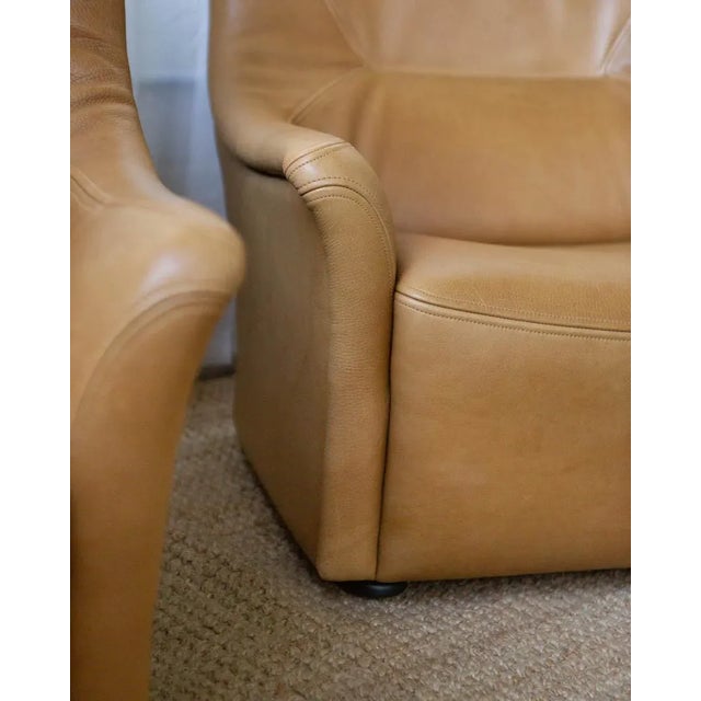 Late 20th Century Pair of Leather Swiss Lounge Chairs For Sale - Image 14 of 14