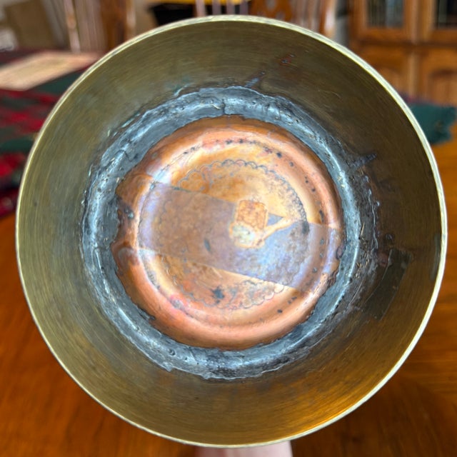 Antique Copper and Brass Ewer With Quail Spout For Sale In Palm Springs - Image 6 of 8